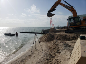 Sandsavers being installed in the Gulf of Mexico